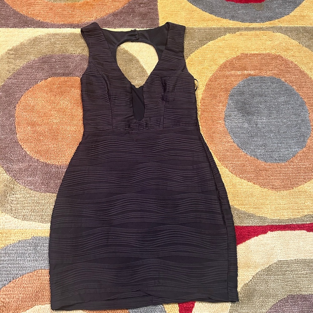 Ark & Co. Black Sleeveless Cutout Low Back  Mini Bodycon Dress Small